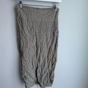 Enza Costa Crinkled Gray Pencil Skirt